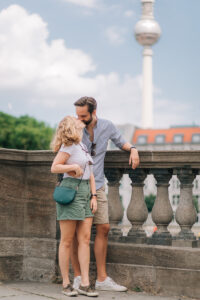 couple in love on a walk with a photographer in berlin family couple photoshooting