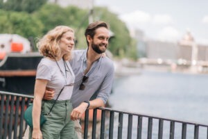 couple in love on a walk with a photographer in berlin family couple photoshooting
